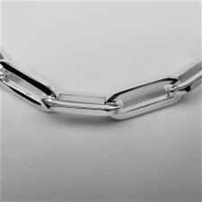 Silver paperclip square chain