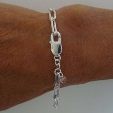 Bracciale catena argento maglie rettangolari allungate