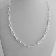 Sterling silver rectangular link necklace italy