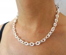 Solid 925 sterling silver oval link chain