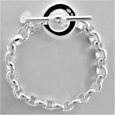 925 sterling silver oval link toggle bracelet 