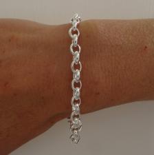 925 sterling silver oval link bracelet 6mm 