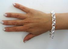Bracciale in argento 925 massiccio rolo' tondo 12mm
