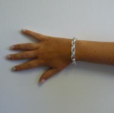 Sterling silver oval belcher bracelet. Silver oval rolo link bracelet