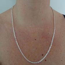 Sterling silver diamond cut anchor chain necklace 3mm