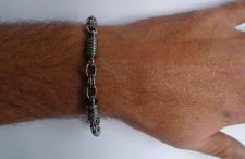 Oxidized 925 sterling silver men's bracelet