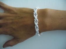 Solid silver byzantine bracelet