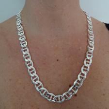 925 sterling silver flat marina chain necklace 12mm