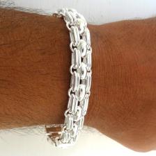 Bracciale da uomo catena panther in argento 925 massiccio