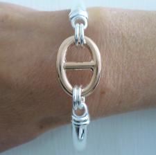 Sterling silver bangle bracelet Italy