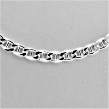 Men's sterling silver flat marina chain necklace 3.8mm italy