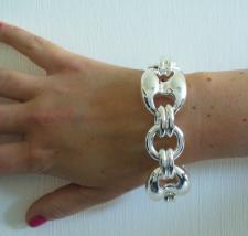 Sterling silver large maglia marina link bracelet 27mm.