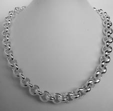 Sterling silver round rolo link necklace 12mm. Hollow link. Silver belcher necklace.