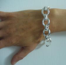 Women's sterling silver id bracelet.