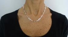 Square paperclip chain in sterling silver