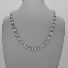 Solid sterling silver oval rolo link necklace 7,5mm. Oval belcher necklace.