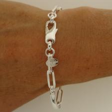 925 silver bracelet rectangular link chain