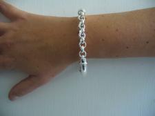 Bracciale tondo in argento 925 tubo - Bracciale rigido donna in argento 