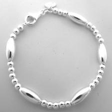 Bracciale sfere e ovali in argento 925