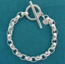 Bracciale in argento 925 massiccio a maglie ovali