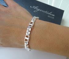Bracciale catena marina traversino in argento 925