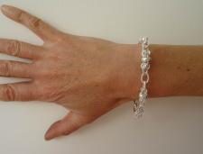 Handmade silver link bracelet made in italy 9mm