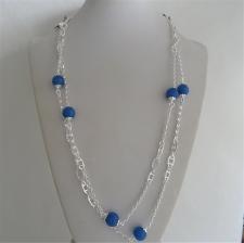 Silver and agate necklace