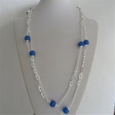 Collana argento e agata blu