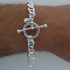 Sterling silver flat marina bracelet italy