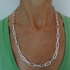 925 italy silver rectangular link chain 