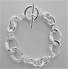 Bracciale superfice coccodrillo in argento 925