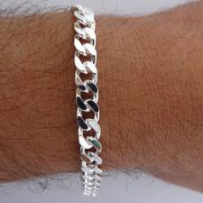 Sterling silver solid diamond cut curb bracelet 7mm x 2,7mm.