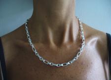 Solid silver men's chain necklace