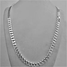 Sterling silver solid diamond cut curb necklace 7mm x 2.7mm. LENGTH 60 CM.