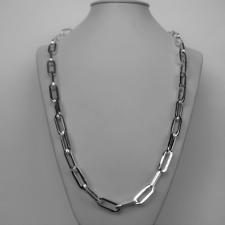 Rectangular link necklace in sterling silver