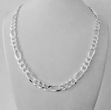 Sterling silver Figaro necklace 8mm. Length 50 cm.