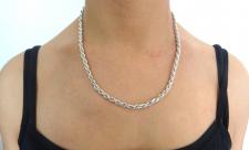 Silver rope chain 4,5mm made in italy