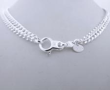 Sterling silver double curb chain necklace made in italy