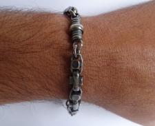 Men's bracelet in oxidized silver