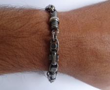 Men's bracelet in oxidized silver