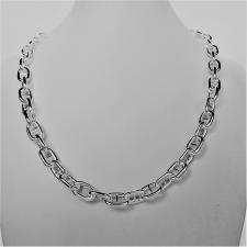 SOLID sterling silver anchor chain necklace 8mm. 