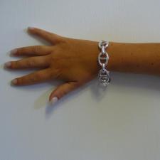 Sterling silver anchor chain link bracelet