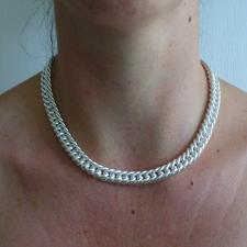 Collana in argento 925 grumetta doppia 10mm - Collana donna in argento