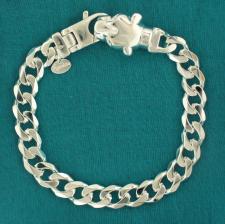 Bracciale uomo grumetta 10mm diamantata 6 lati con testa di pantera.