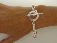 Greek key link bracelet in sterling silver