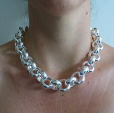 Silver belcher necklace