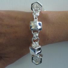 Bracciale argento barilotto esagonale 20mm.