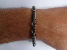 Oxidized 925 sterling silver men's bracelet