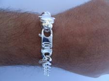 Bracciale uomo in argento con testa di pantera.