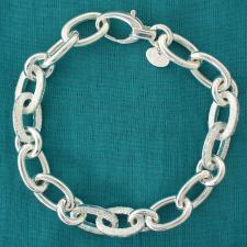 Bracciale argento satinato 10mm maglie ovali - Bracciale donna